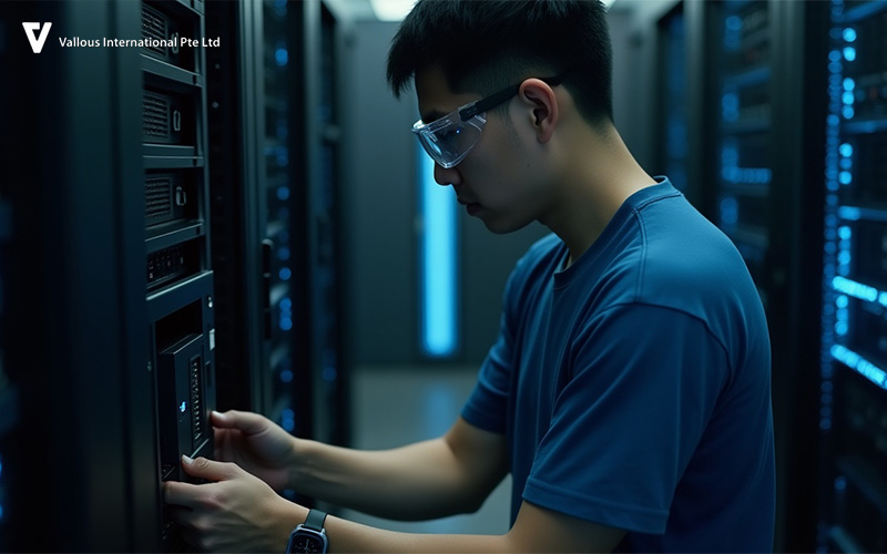 man checking the power supply