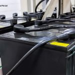 Vallous International UPS battery system connected in a row.